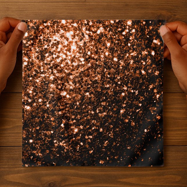 Bronze orange brown copper faux glitters sparkles bandana (Creator Uploaded)