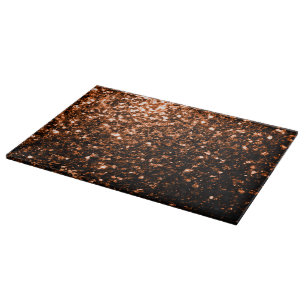 Bronze orange brown copper faux glitters sparkles cutting board