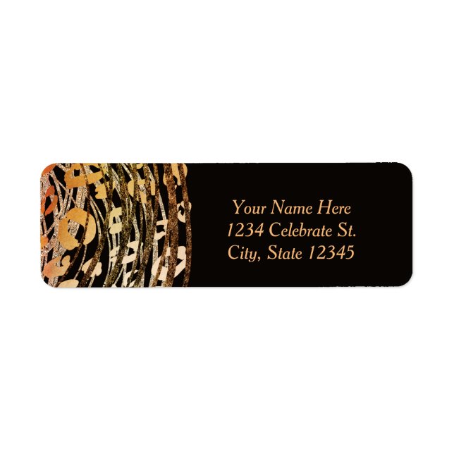 Bronze Orange Cheetah Exotic Party Invitation Label (Front)