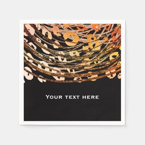 Bronze Orange Cheetah Exotic Print Party Napkins