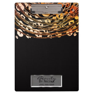 Bronze Orange Cheetah Leopard Glam Personalized Clipboard