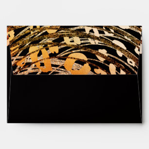 Bronze Orange Cheetah Print Exotic Invitation Envelope