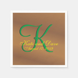 Bronze Pecan 3d Monogram Napkins