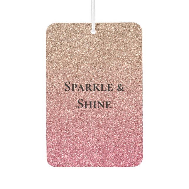 Bronze Pink Faux Glitter Air Freshener (Front)