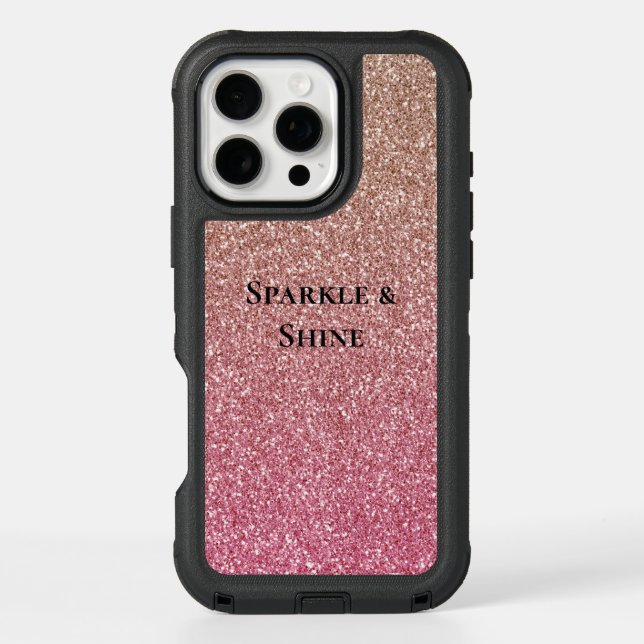 Bronze Pink Faux Glitter Otterbox iPhone Case (Back)