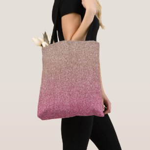 Bronze Pink Faux Glitter Tote Bag