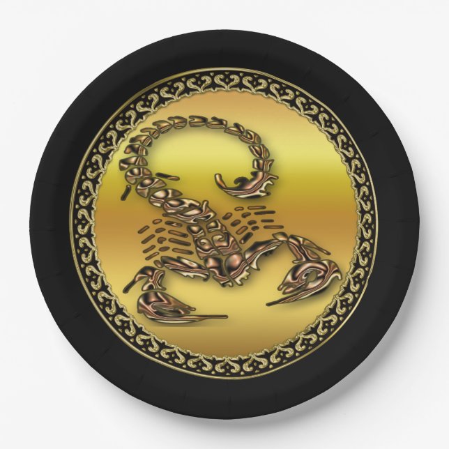 Bronze Poisonous scorpion very venomous insect Paper Plates (Front)