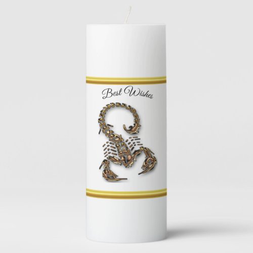 Bronze Poisonous scorpion very venomous insect Pillar Candle