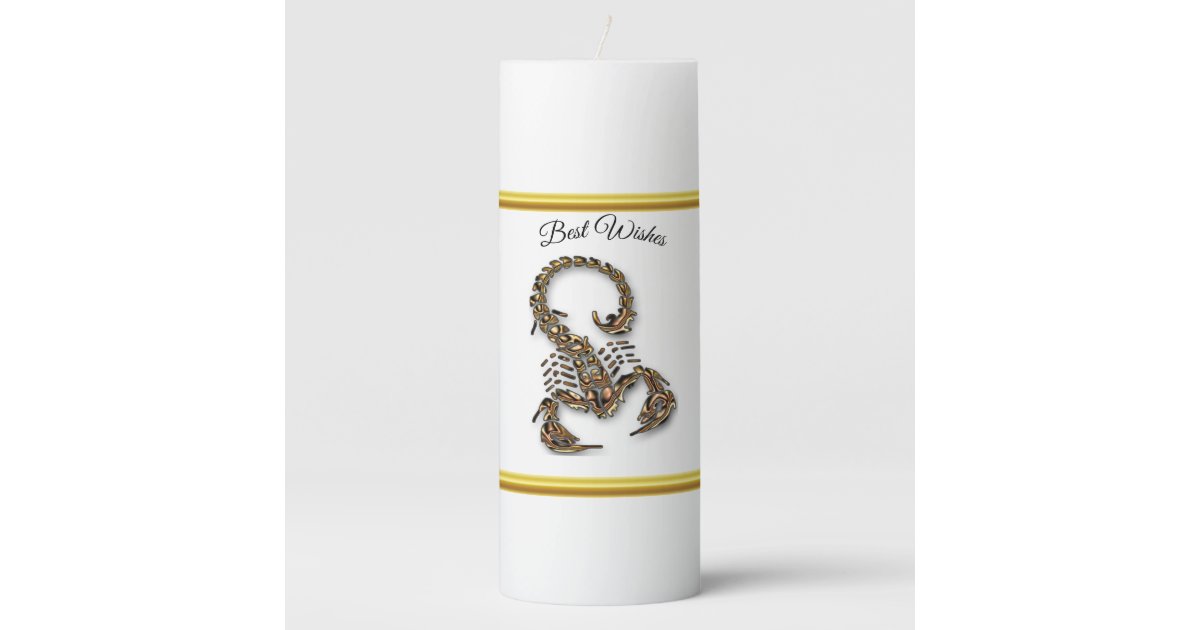 Bronze Poisonous scorpion very venomous insect Pillar Candle Zazzle