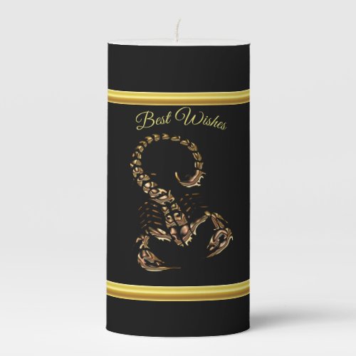 Bronze Poisonous scorpion very venomous insect Pillar Candle