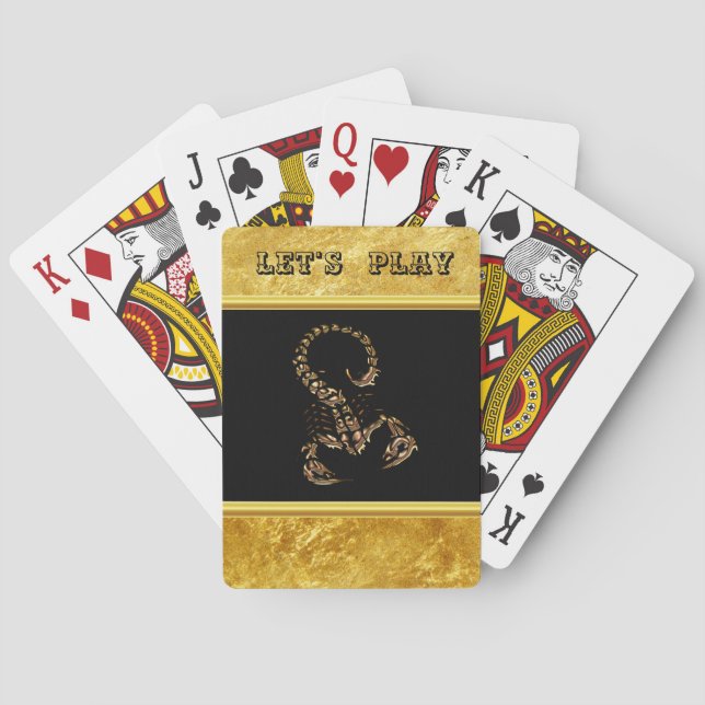 Bronze Poisonous scorpion very venomous insect Poker Cards (Back)
