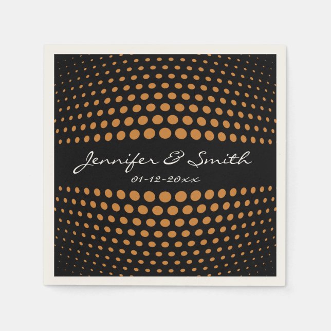 Bronze polka dots pattern paper napkins (Front)