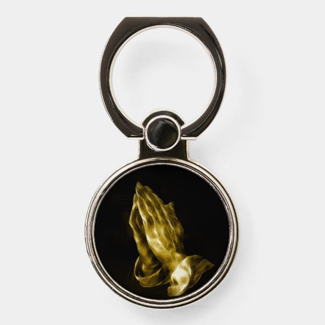 Bronze praying hands phone ring stand (Front)