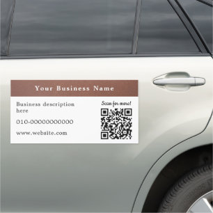 Bronze QR Code Business Name Details Promotion Car Magnet