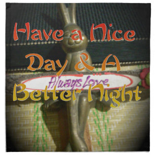 Bronze Rabbit Sculpture with Inspirational Quotes Napkin