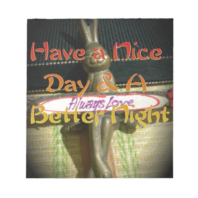 Bronze Rabbit Sculpture with Inspirational Quotes  Notepad (Front)