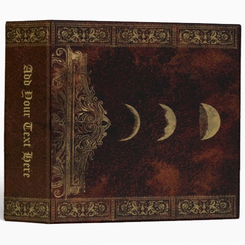 Bronze Red Moon Phase Spellbook of Shadows 3 Ring Binder