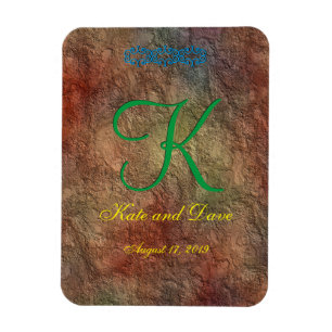 Bronze Red Texture Wedding Magnet