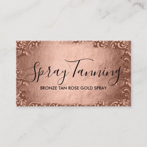 Bronze Rose Gold Swirl Spray Tan Business Card