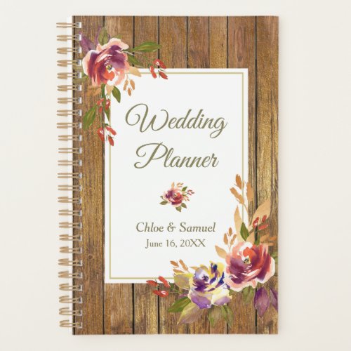 Bronze Rose Wood Floral Wedding Planner