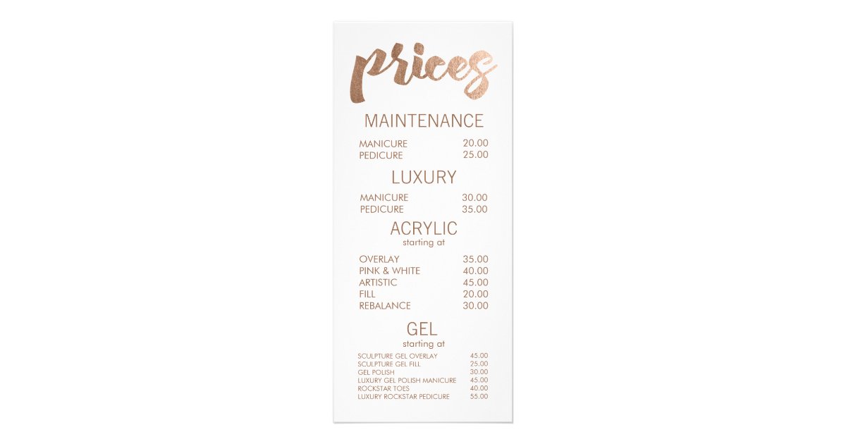 menu price list template bronze salon retail menu price list template cards zazzle menu price list template bronze salon retail menu price list template cards zazzle