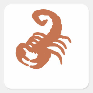 Bronze Scorpion Zodiac Silhouette Square Sticker