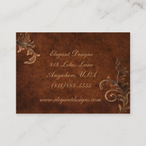 Bronze Scroll Leaf Elegant Business Card