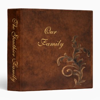 Bronze Scroll Leaf Family Album Binder by TheInspiredEdge at Zazzle