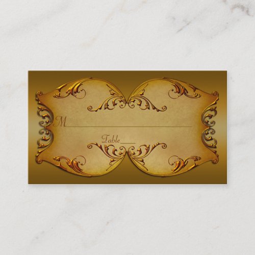 Bronze Scrolls Place Cards Business Card Templates