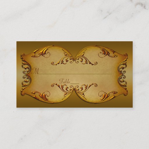 Customizable Bronze Scrolls Place Cards Business Card Templates