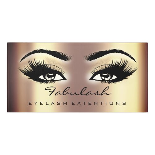 Bronze Sepia Glitter Gold Beauty Salon Lash Makeup Door Sign