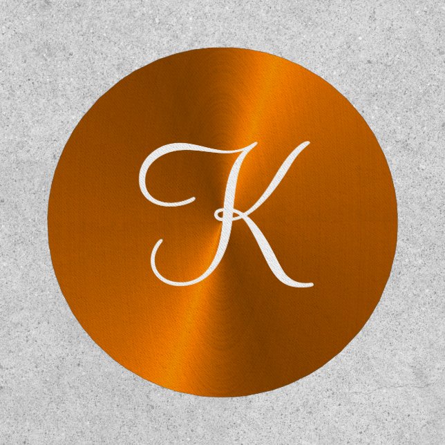 Bronze shiny faux metal monogram patch (Front)