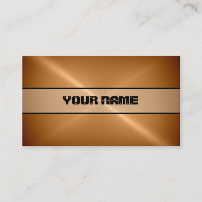 Bronze Shiny Stainless Steel Metal 4 Business Card (Front)