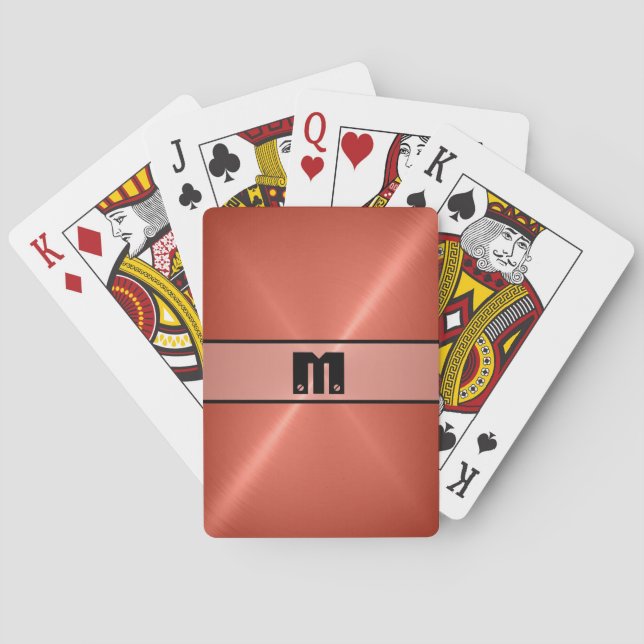 Bronze Shiny Stainless Steel Metal Poker Cards (Back)