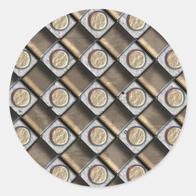 Bronze, Silver & Gold Classic Round Sticker (Front)