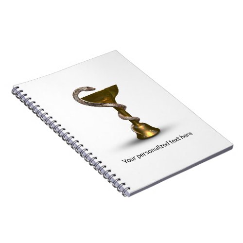 Bronze Snake Medical Bowl Hygieia White Caduceus Notebook