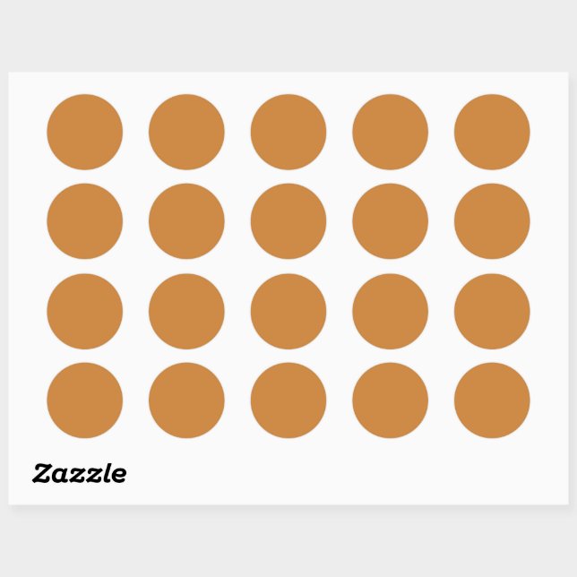 Bronze  (solid color)  classic round sticker (Sheet)