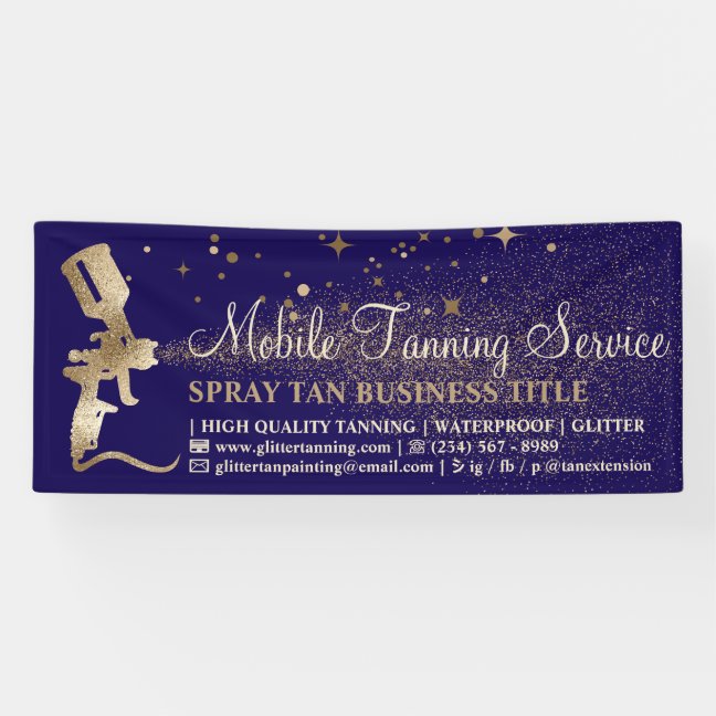 Bronze Spray Tanning navy Banner