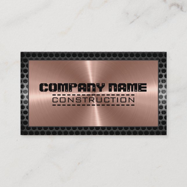 Bronze Stainless Elegant Modern Border #2 Business Card (Front)