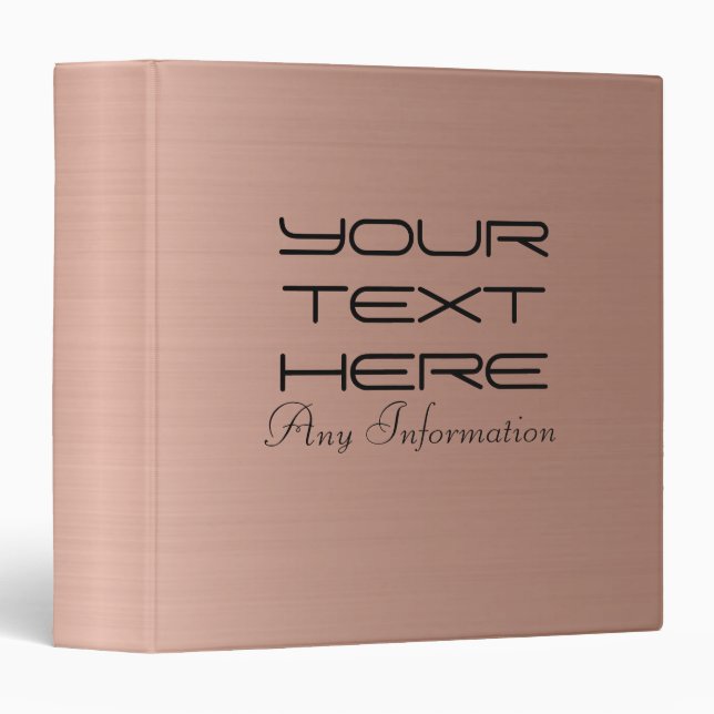 Bronze Stainless Steel Metal 2 Binder (Front/Spine)