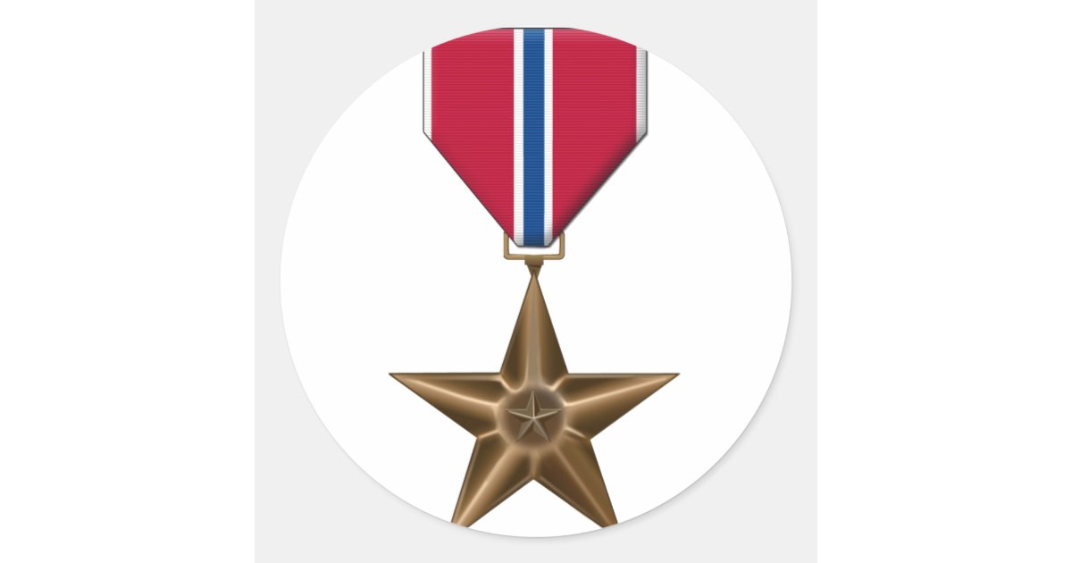 Bronze Star Medal Classic Round Sticker Zazzle