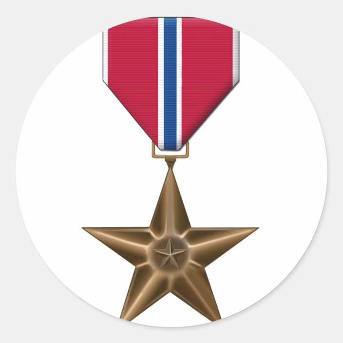 Bronze Star Medal Classic Round Sticker