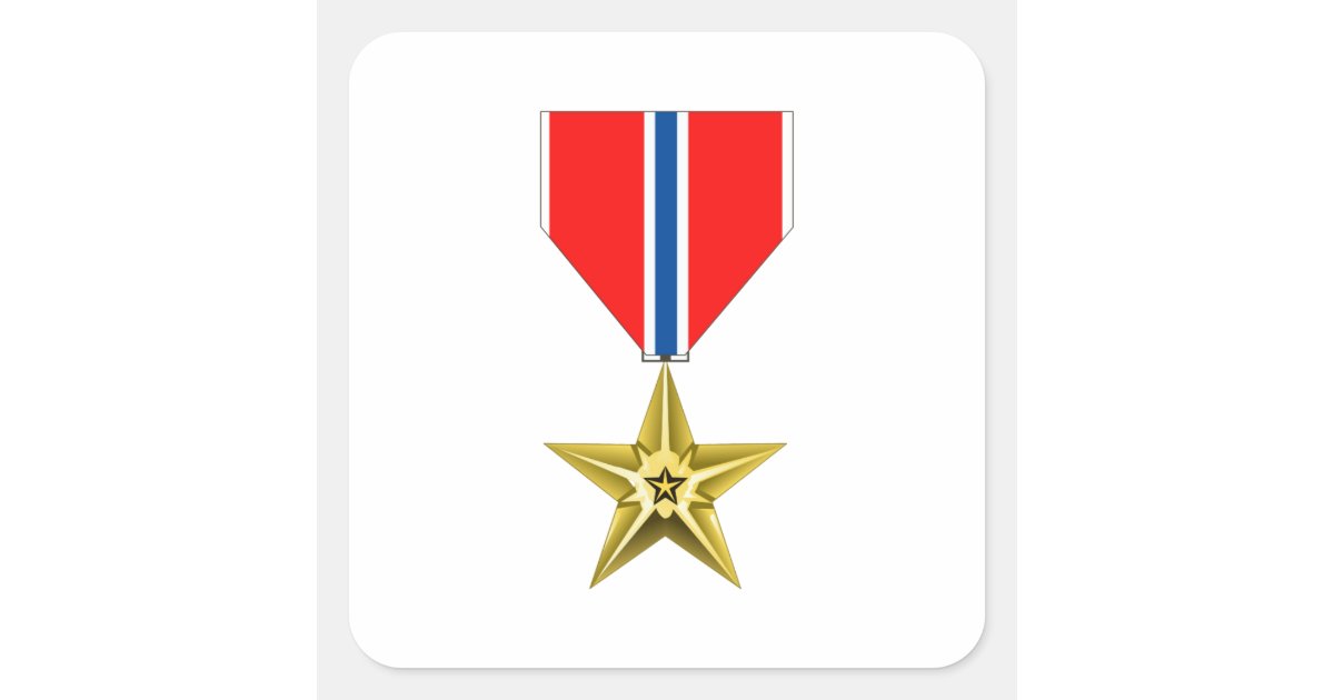 BRONZE STAR MEDAL SQUARE STICKER Zazzle