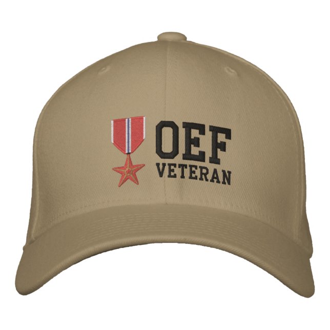 Bronze Star OEF Embroidered Baseball Hat (Front)