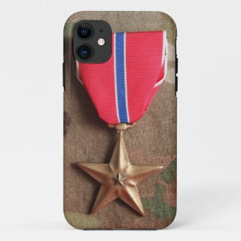 Bronze Star On Camo Background Iphone 5 Case by jaymschulz at Zazzle