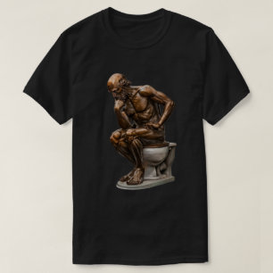 Bronze Statue "The Thinker" Humor T-Shirt