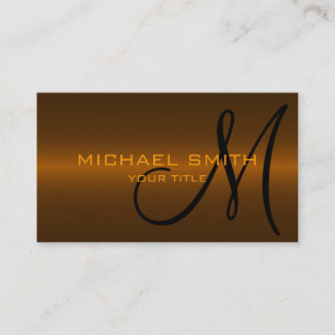 Bronze Steel Metal Monograms Business Card