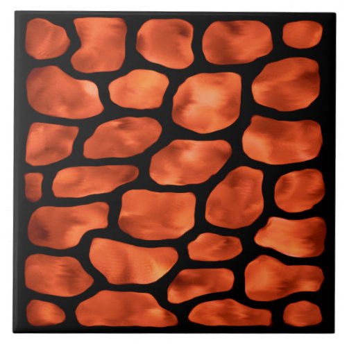 Bronze Stone Stained Glass Pattern Ceramic Tile