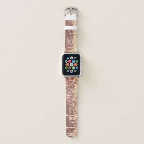 Bronze Tan Glitter Drips Luxury Sleek Apple Watch Band