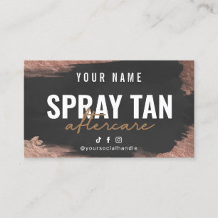 Bronze Tanning Instruction Spray Aftercare Card